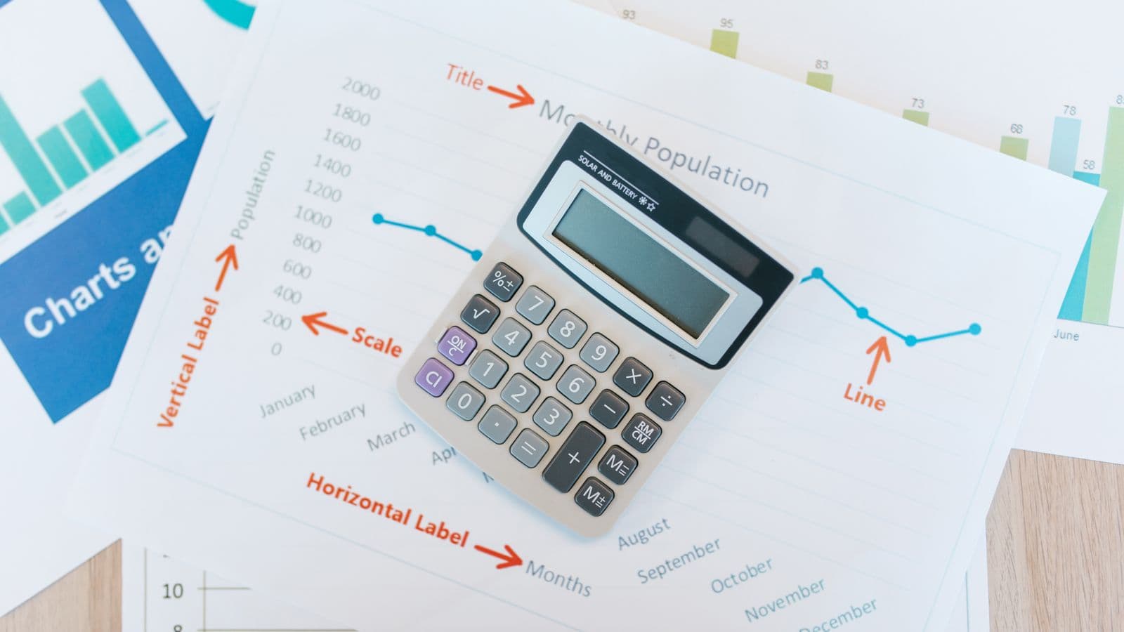 Calculatrice posée sur des documents financiers, illustration du coût de création d'une ASBL en Belgique